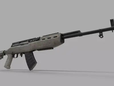 FDE SKS Rifle Low-poly 3D model