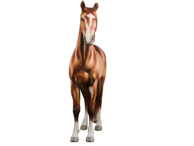 Realistic 3D Horse Model High-Quality Textured  Game Ready Low-poly 3D model