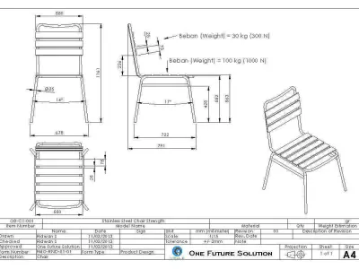 Stainless Steel Chair Strength Free 3D model