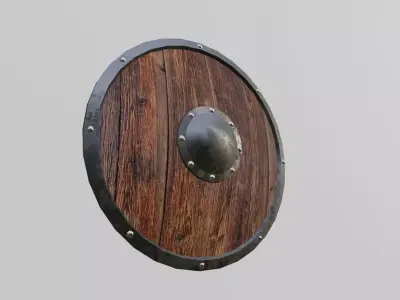 Medieval Wood Shield - Escudo Low-poly 3D model
