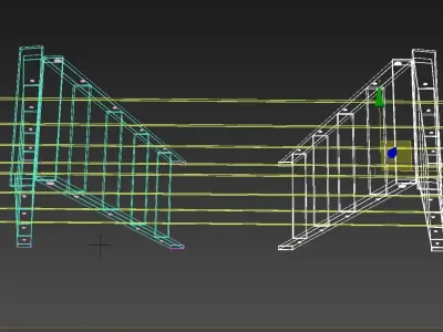 Shelving Aluminium Ladder Low-poly 3D model