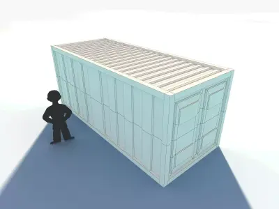 Shipping Container for Barge Cargo Ships Low-poly 3D model