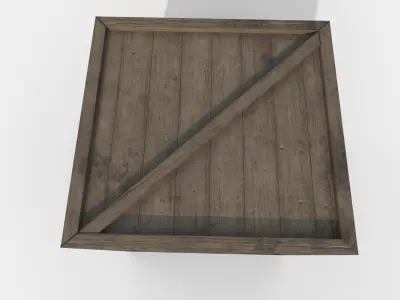 Wooden Crate Box Low-poly 3D model
