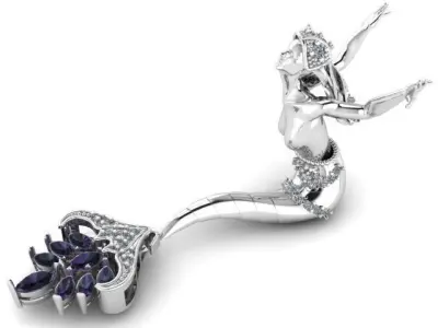 mermaid magerit pendant 3D print model