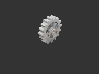 Detailed Industrial Gear Assembly Low-poly 3D model