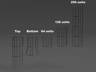 Industrial Safety cage ladder Free low-poly 3D model