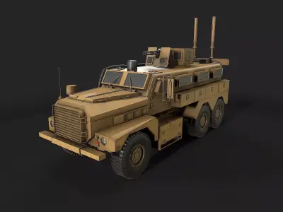 Cougar MRAP 6X6 Low-poly 3D model