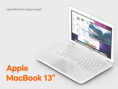Apple MacBook 13-inch White PC Unibody Notebook Computer 3D model