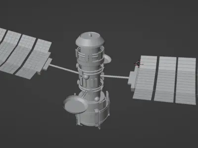modern satellite technology Low-poly 3D model