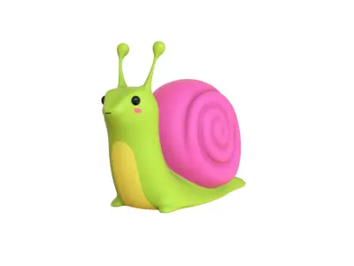 Cartoon Snail v009 - 3D Model Low Poly Low-poly 3D model