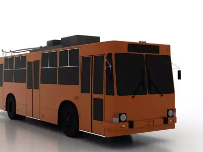 Trolleybus JUMZ-T2 mod7 Low Low-poly 3D model
