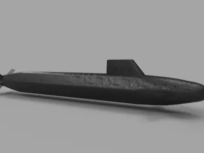 Dreadnought class submarine lowpoly Low-poly 3D model