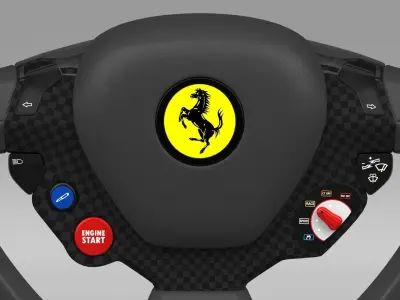 Ferrari Steering Wheel Low-poly 3D model