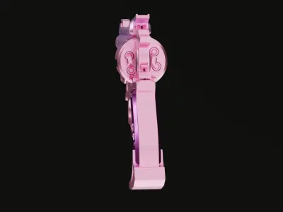 Kawaii Pink Revolver Low-poly 3D model