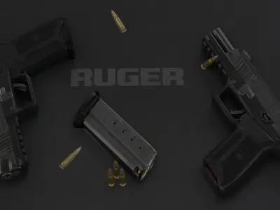 Ruger 57 Low-poly 3D model purchase