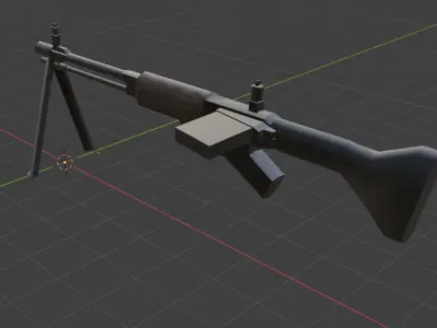 weapon fg42 Low-poly 3D model