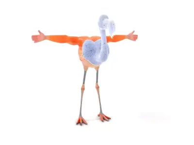 Unique Flamingo Creature model pack Low-poly 3D model