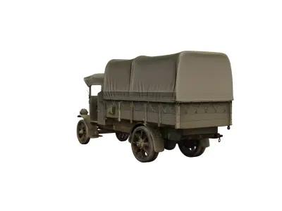 1910s Military Truck Vintage Army Transport Utility Vehicle 3D model