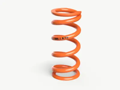 FOX SLS Coil Spring in orange Low-poly 3D model