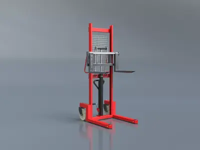 Manual hydraulic forklift includes motion simulation animation 3D model