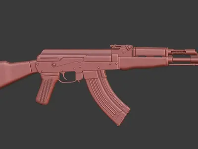 AK47 variant - Hpoly 3D model