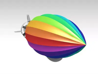 Modern Airship  Low-poly 3D model