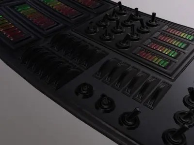 Computer and panel damage undamage Low-poly 3D model