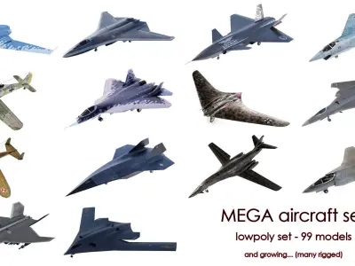 MEGA Aircraft set - all 99 models 3D Model Pack