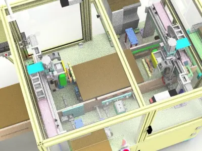 3D model of the gift box online automated labeling machine 3D model