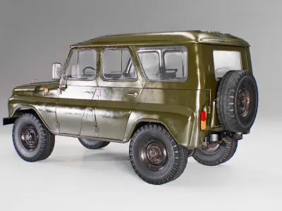 UAZ 3151 Civil Low-poly 3D model