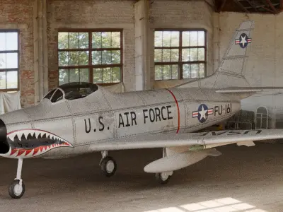 F-86D Sabre Dog Low-poly 3D model