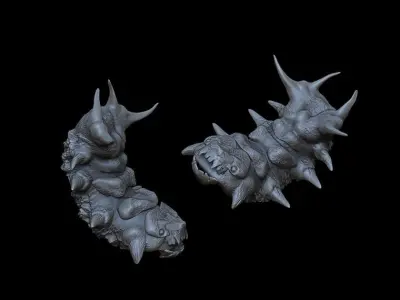 Monster sea worm clay alien scifi  3D model