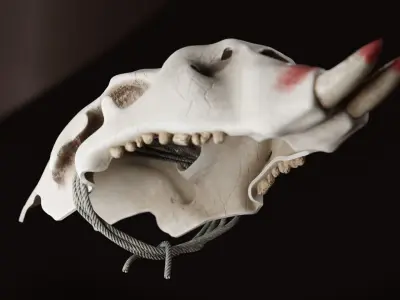 Prehistoric brass knuckles skull Low-poly 3D model