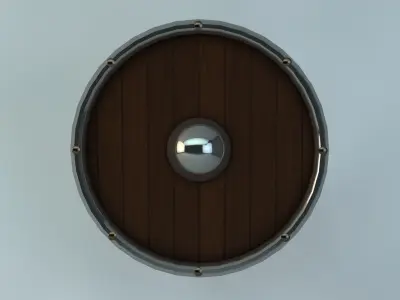 Wooden Shield Free 3D model buy