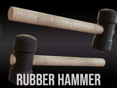 Rubber Hammer Low-poly 3D model