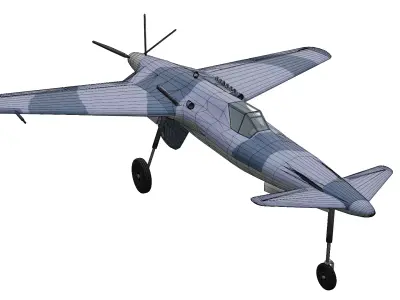 Henschel Hs P75 Low-poly 3D model