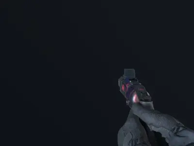 Sci-fi heavy revolver Free low-poly 3D model
