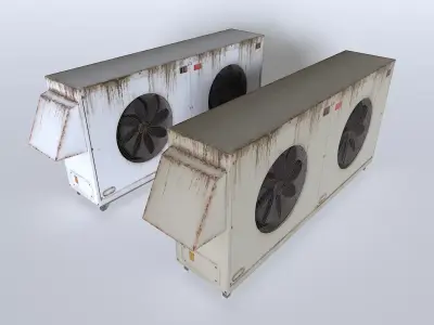 Rusty Rooftop AC hvac unit 4 Low-poly 3D model
