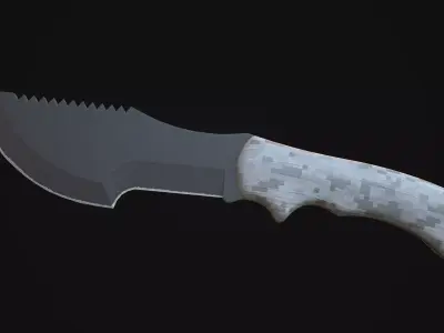 Tracker knife in minecraft Low-poly 3D model