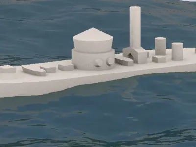 USS Monitor 1862 Free 3D print model