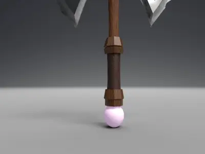 Crystal Axe Low-poly 3D model buy