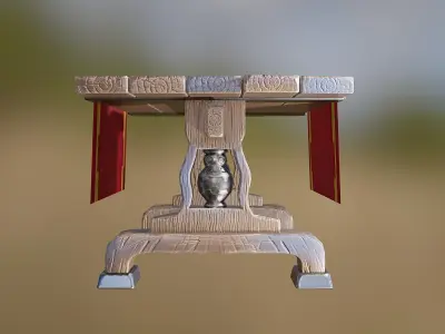 Stylized Warrior Table Low-poly 3D model