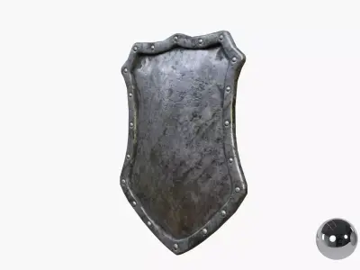 Medival knight shield Low-poly 3D model