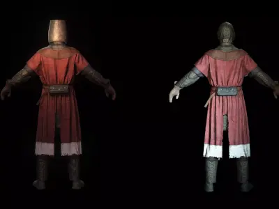 Crusader Knight  Low-poly 3D model