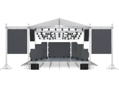 Prefabricated stage with equipment 2 3D model