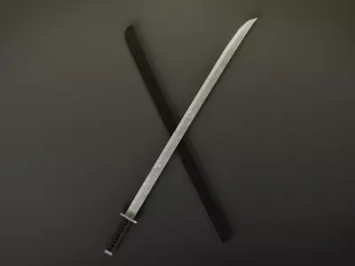 Katana Lop Poly - Game Ready PBR model Low-poly 3D model