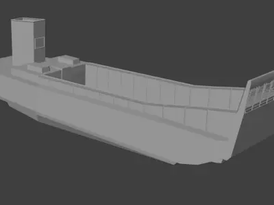 LC3 British Landing Craft Low-poly 3D model