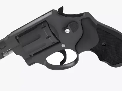 Smith and Wesson Small Revolver Black 3D model