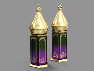 Ramadan Lantern Lamp Low-poly 3D model