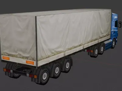 European Cargo Semi Truck 3D Model Pack